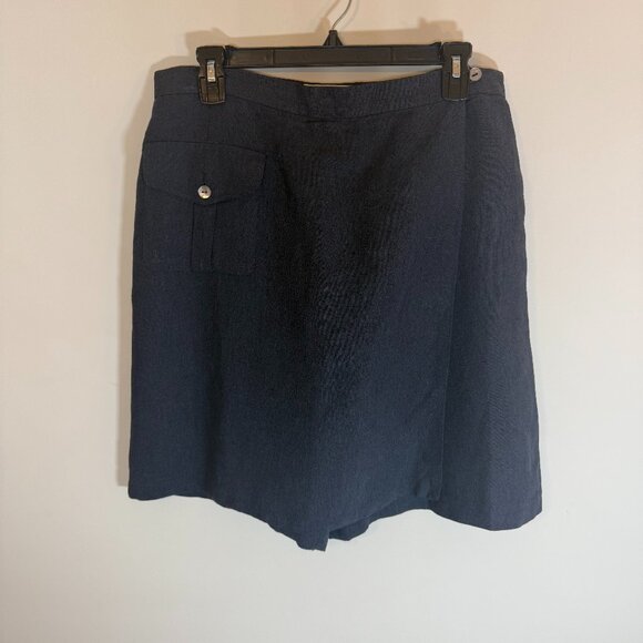 Liz Claiborne Skort 14 Linen Blend Charcoal Gray Preppy Beachy Summer Resort - Picture 1 of 8